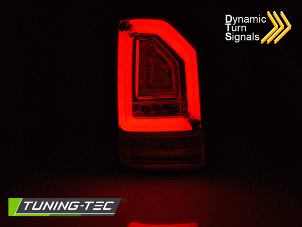 Voll LED Lightbar Rückleuchten für VW T6 Bj.15-19 Rot/Chrom (Heckklappe /Halogen）