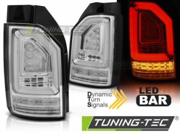 Voll LED Lightbar Rückleuchten für VW T6 Bj. 15-19 Chrom (Heckklappe / Halogen)