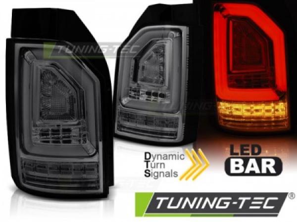Voll LED Lightbar Rückleuchten für VW T6 Bj. 15-19 Smoke (Heckklappe / LED)