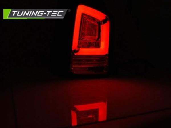 Voll LED Lightbar Rückleuchten für VW T6 15-19 Rot/Chrom (Flügeltüren / Halogen)