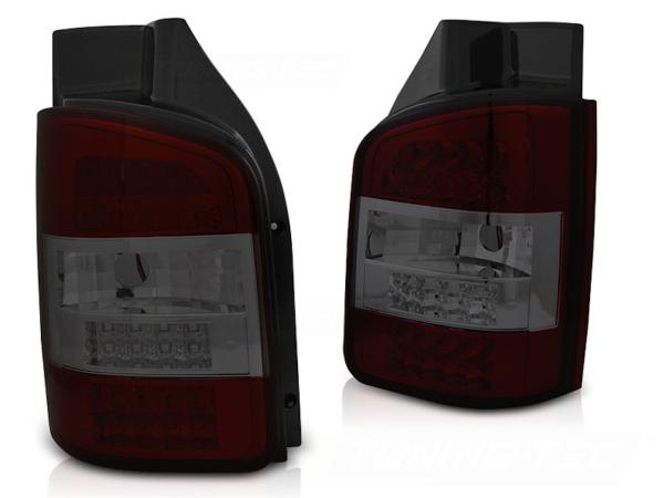 LED Rückleuchten für VW T5 Bj. 03-09 Rot/Smoke (Flügeltüren)