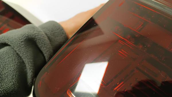 B-Ware  Voll LED Lightbar Rückleuchten für VW T6 15-19 Rot/Smoke (Flügeltüren / Halogen)