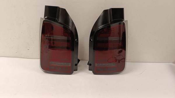 B-Ware  Voll LED Lightbar Rückleuchten für VW T6 15-19 Rot/Smoke (Flügeltüren / Halogen)