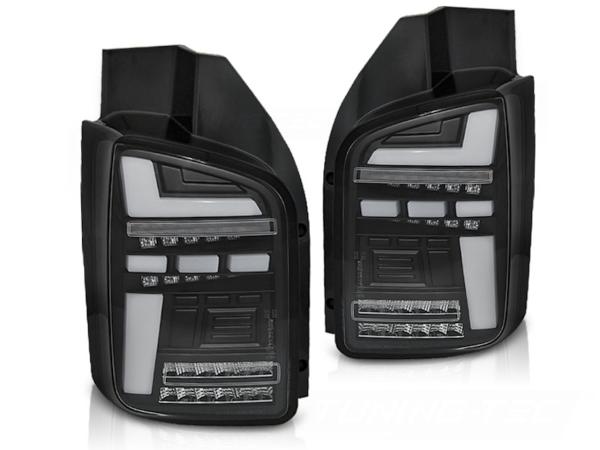 Voll LED Lightbar Rückleuchten für VW T6.1 19- Schwarz Flügeltüren Halogen