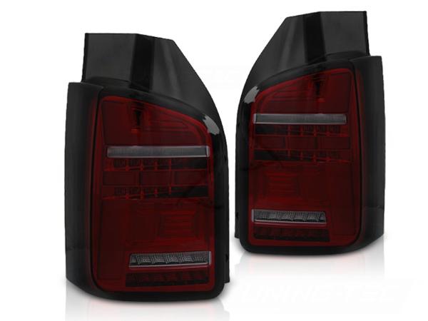 Voll LED Lightbar Rückleuchten für VW T6.1 19- Rot/Smoke (Flügeltüren / Halogen)