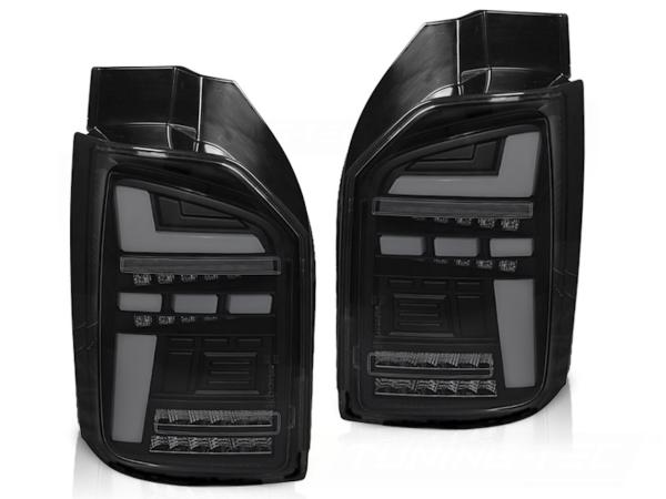 Voll LED Lightbar Rückleuchten für VW T6 15- T6.1 19- Schwarz Smoke Heckklappe