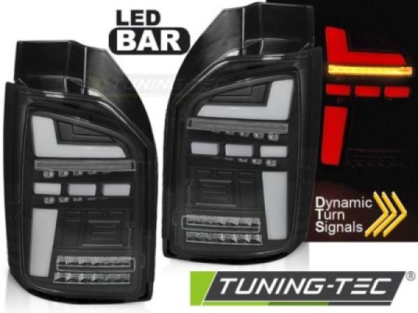 Voll LED Lightbar Rückleuchten für VW T6.1 19- Schwarz (Heckklappe / Halogen)