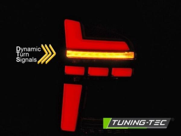Voll LED Lightbar Rückleuchten für VW T6.1  19- Rot/Chrom (Heckklappe / Halogen)