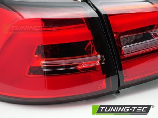 Voll LED Lightbar Rückleuchten für VW Golf 7 (VII) Variant 17-20 Rot/Chrom
