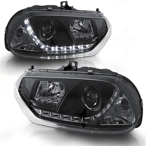 LED Tagfahrlicht - Design Scheinwerfer für Alfa Romeo 156 97-03 Schwarz