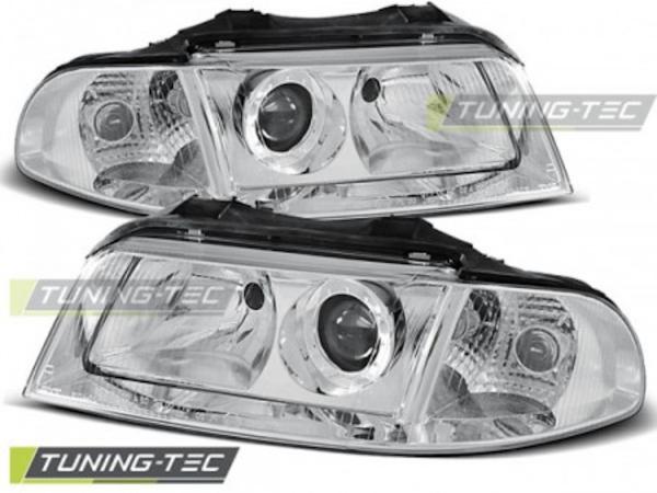 Scheinwerfer Klarglas für Audi A4 B5 Facelift Bj. 99-00 Chrom