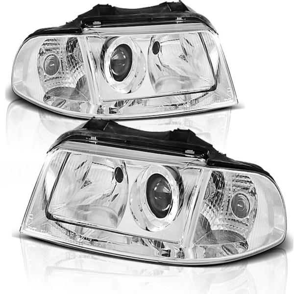 Scheinwerfer Klarglas für Audi A4 B5 Facelift Bj. 99-00 Chrom
