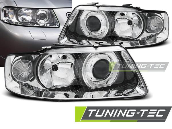 Design Scheinwerfer für Audi A3 8L Facelift 00-03 chrom