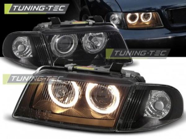 Scheinwerfer Angel Eyes für Audi A4 B5 Bj. 94-98 Schwarz