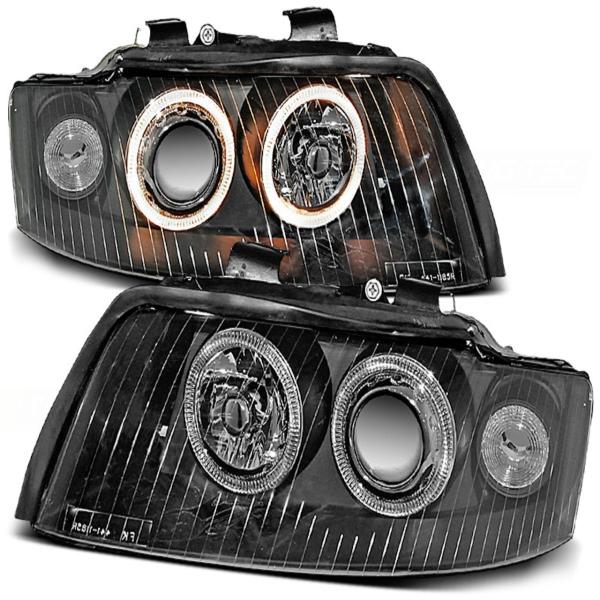 Scheinwerfer Angel Eyes für Audi A4 B6 8E Bj. 00-04 Schwarz