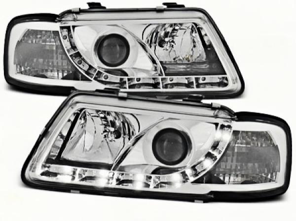 LED Tagfahrlicht Design Scheinwerfer für Audi A3 8L 96-00 chrom