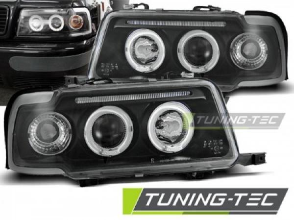 Scheinwerfer Angel Eyes für Audi 80 B4 Bj. 91-96 Schwarz