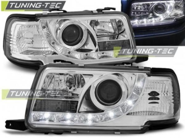 Scheinwerfer LED Tagfahrlicht Optik für Audi 80 B4 Bj. 91-96 Chrom