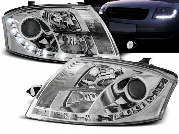 LED Tagfahrlicht Design Scheinwerfer für Audi TT 8N 99-06 chrom