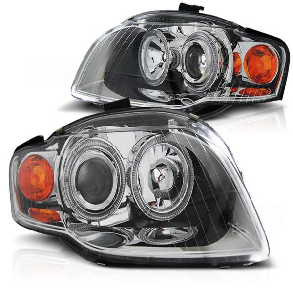 Scheinwerfer Angel Eyes für Audi A4 B7 Bj. 04-08 Chrom