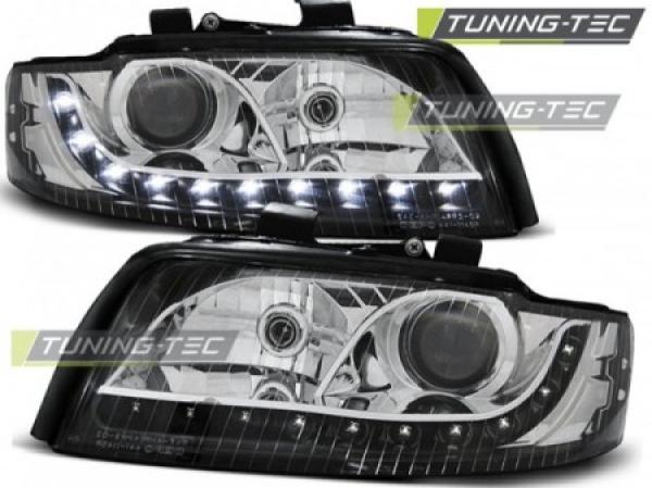 Scheinwerfer LED Tagfahrlicht Optik für Audi A4 B6 8E Bj. 00-04 Schwarz