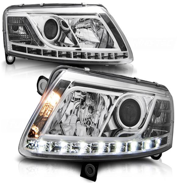 XENON LED Tagfahrlicht Scheinwerfer für Audi A6 C6 (4F) 04-08 chrom