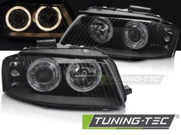 Scheinwerfer Angel Eyes für Audi A3 8P 8PA Bj. 04-08 Schwarz