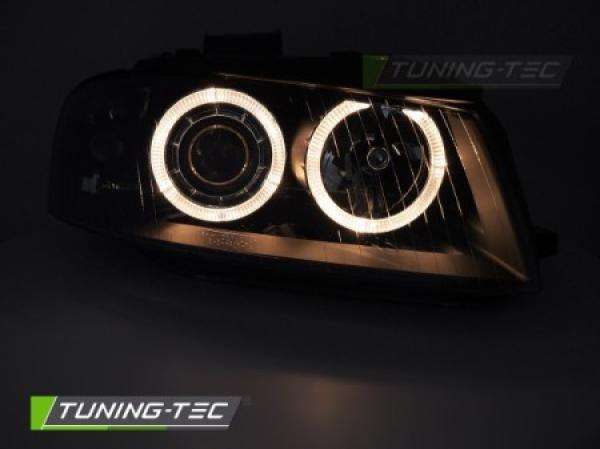 Scheinwerfer Angel Eyes für Audi A3 8P 8PA Bj. 04-08 Schwarz