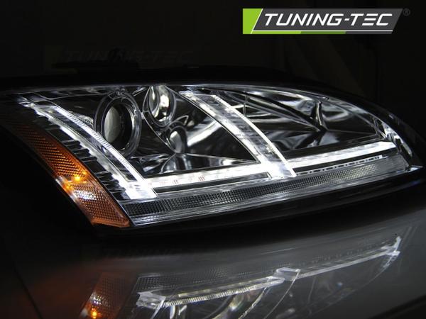 LED Tagfahrlicht Design Scheinwerfer für Audi A6 4B Facelift 01-04 chrom