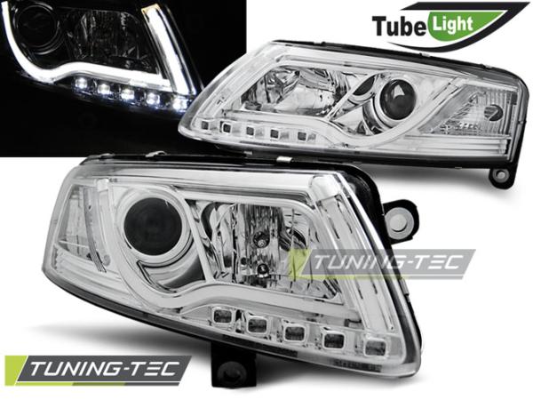 LED Tagfahrlicht Scheinwerfer für Audi A6 C6 (4F) 04-08 chrom