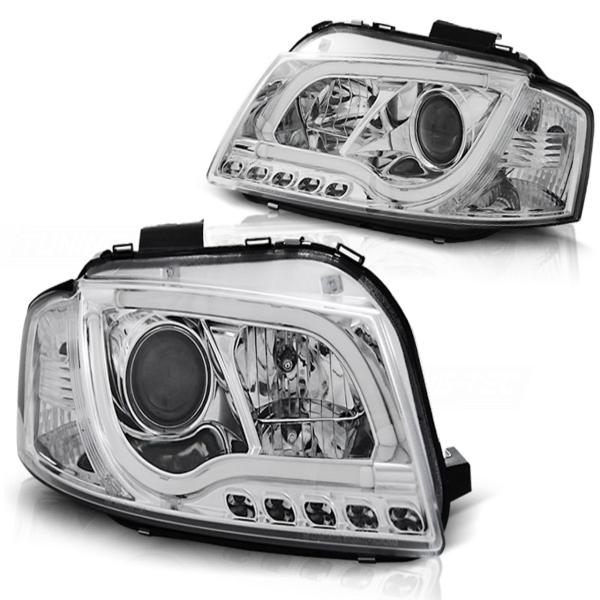 LED Tagfahrlicht Scheinwerfer für Audi A3 8P 04-08 chrom