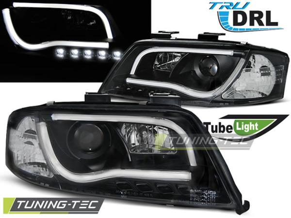 LED Tagfahrlicht Scheinwerfer für Audi A6 4B 01-04 schwarz