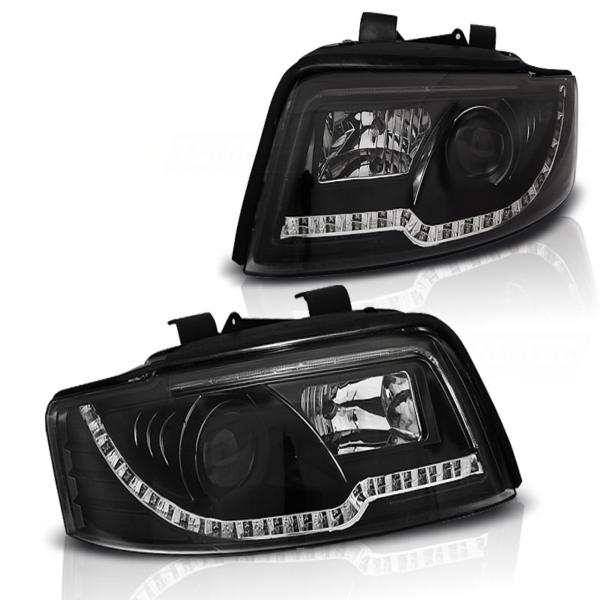 LED Tagfahrlicht Design Scheinwerfer für Audi A4 B6 00-04 schwarz