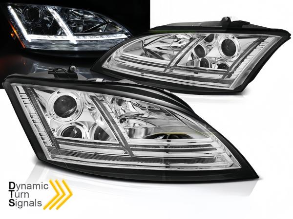 LED Tagfahrlicht Design Scheinwerfer für Audi TT 8J 06-10 chrom