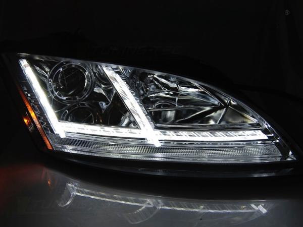 LED Tagfahrlicht Design Scheinwerfer für Audi TT 8J 06-10 chrom