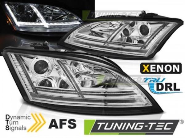 Xenon Scheinwerfer DRL LED Tagfahrlicht für Audi TT 8J 06- Chrom mit Kurvenlicht