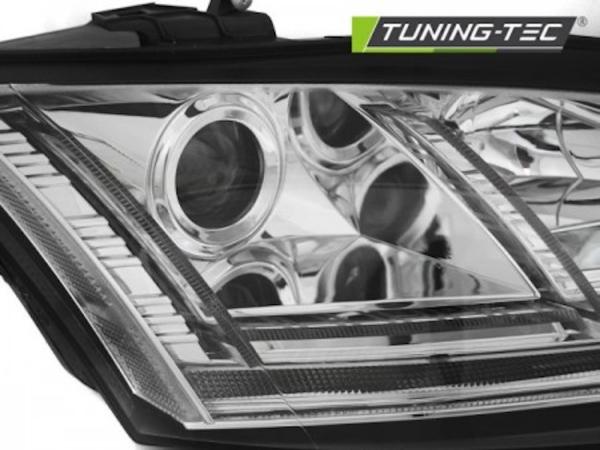 Xenon Scheinwerfer DRL LED Tagfahrlicht für Audi TT 8J 06- Chrom mit Kurvenlicht