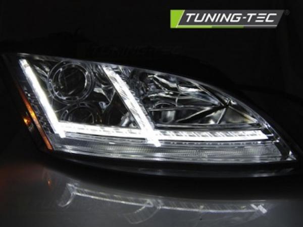 Xenon Scheinwerfer DRL LED Tagfahrlicht für Audi TT 8J 06- Chrom mit Kurvenlicht