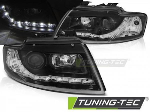 Scheinwerfer LED Tagfahrlicht Optik für Audi A4 B6 Cabrio 8H 02-06 Schwarz
