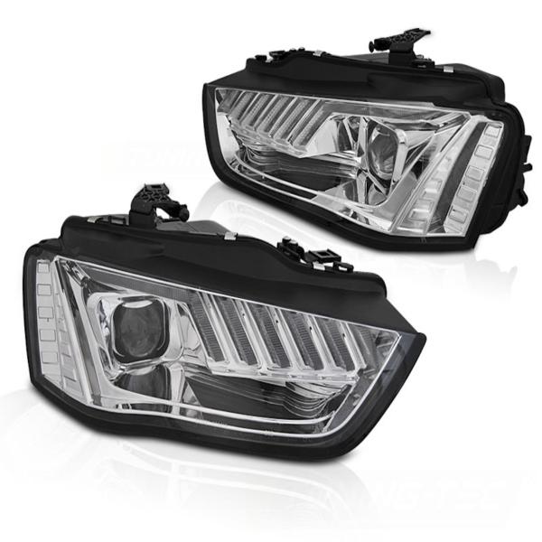 Scheinwerfer DRL LED Tagfahrlicht für Audi A4 B8 8K 12-15 Chrom dynamischen Blinker