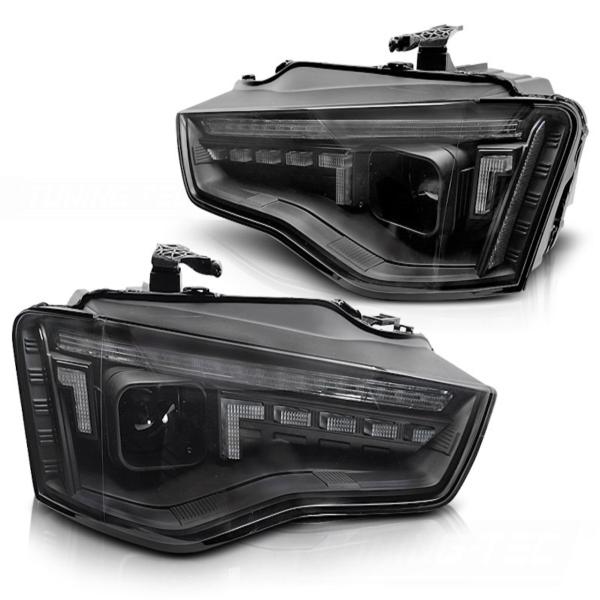 Voll LED Scheinwerfer Tagfahrlicht für Audi A5 8T 8F Facelift Bj. 11-16 Schwarz