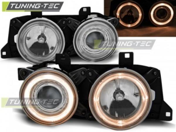 Scheinwerfer Angel Eyes für BMW 5er E34 7er E32 Bj. 86-95 Chrom