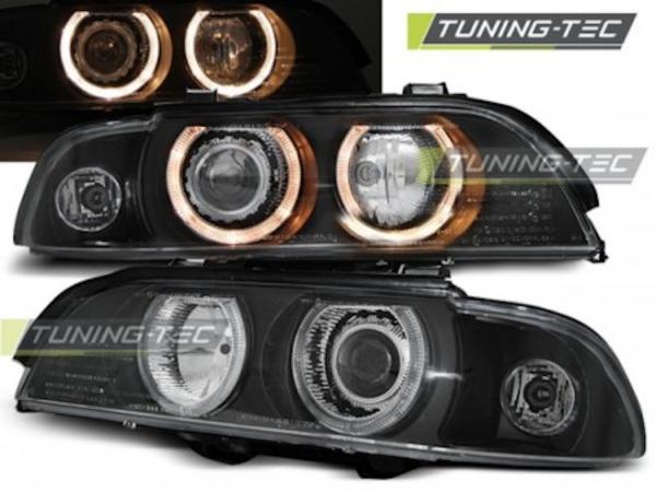 Scheinwerfer Angel Eyes für BMW 5er E39 Bj. 95-00 Schwarz