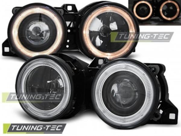 Scheinwerfer Angel Eyes für BMW 3er E30 Bj. 82-94 Schwarz