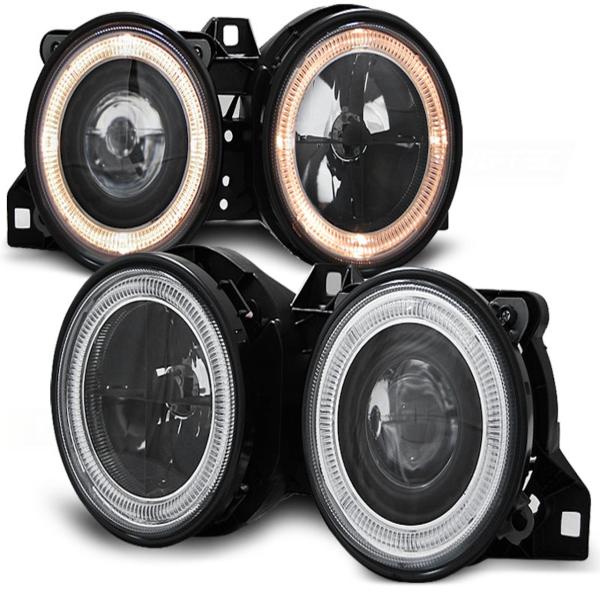 Scheinwerfer Angel Eyes für BMW 3er E30 Bj. 82-94 Schwarz