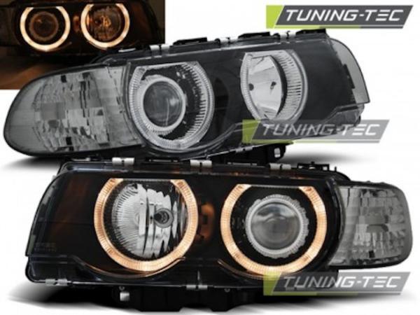 Scheinwerfer Angel Eyes für BMW 7er E38 Facelift Bj. 98-01 Schwarz