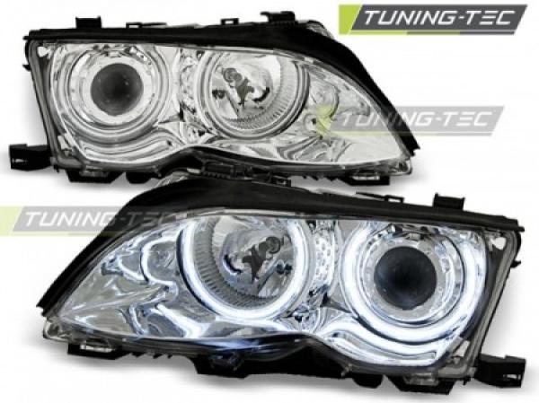 Scheinwerfer CCFL Angel Eyes für BMW 3er E46 Limo Touring Bj. 01-05 Chrom