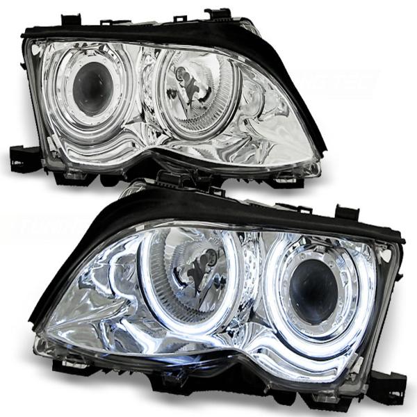 Scheinwerfer CCFL Angel Eyes für BMW 3er E46 Limo Touring Bj. 01-05 Chrom