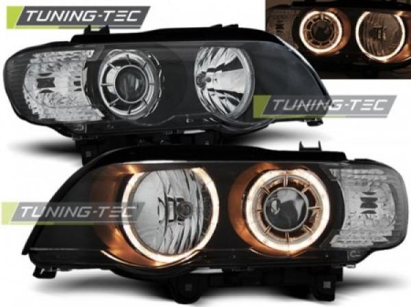 Scheinwerfer Angel Eyes für BMW X5 E53 Bj. 99-03 Schwarz