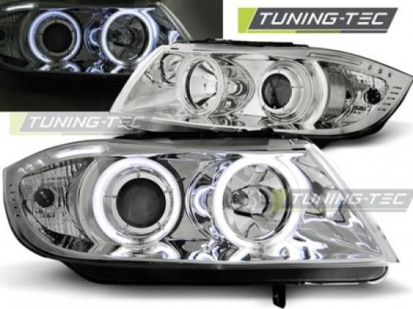 Scheinwerfer CCFL Angel Eyes für BMW 3er E90 E91 Bj. 05-08 Chrom